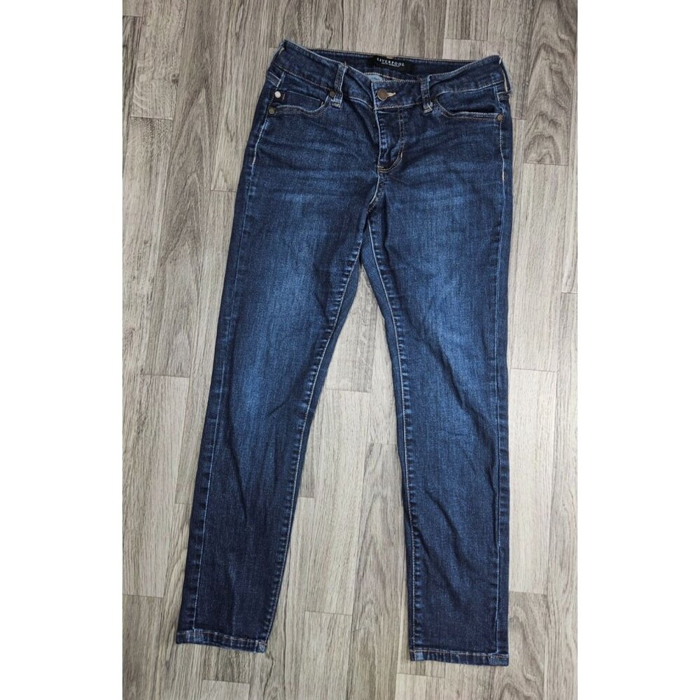 Liverpool Womens Size 4 Skinny Pockets Denim Blue Jeans